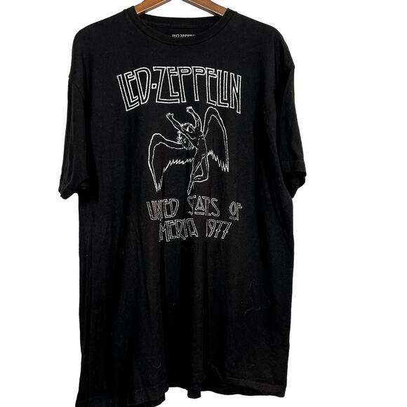 Y2K Led Zeppelin Repro Graphic Tee Short Sleeve Black - XL - Picture 1 of 3